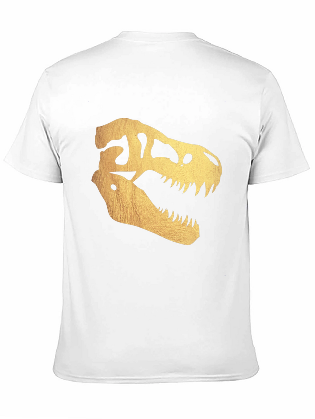 Golden Dinosaur Skull T-Shirt - Bold Graphic Tee