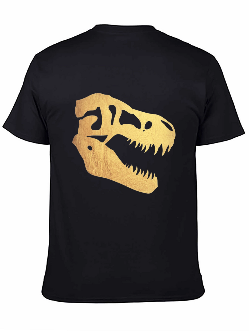 Golden Dinosaur Skull T-Shirt - Bold Graphic Tee