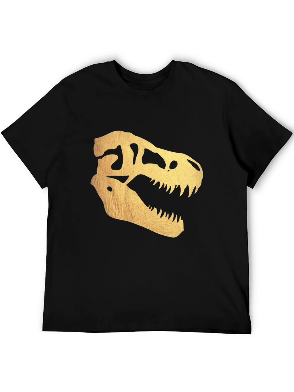 Golden Dinosaur Skull T-Shirt - Bold Graphic Tee