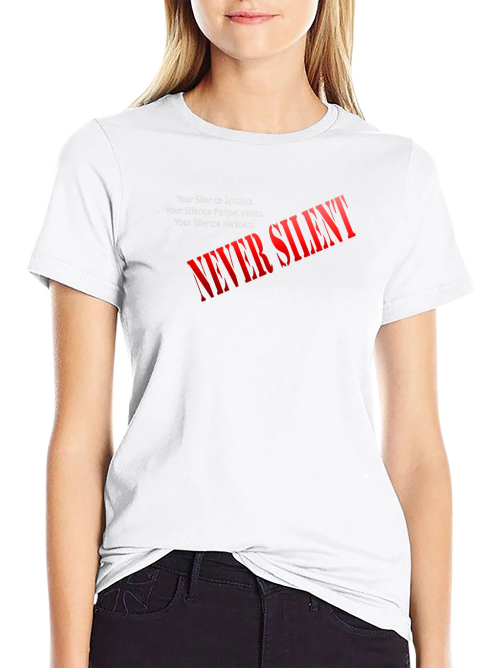 Never Silent Statement Graphic Tee