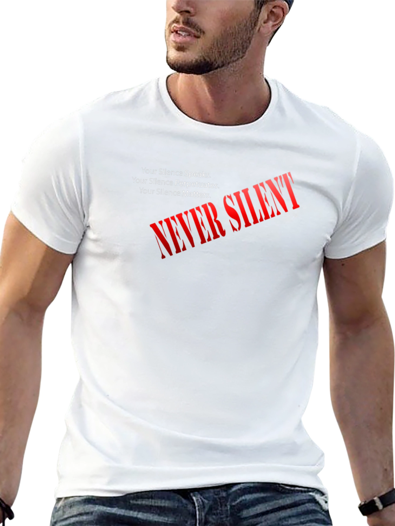 Never Silent Statement Graphic Tee