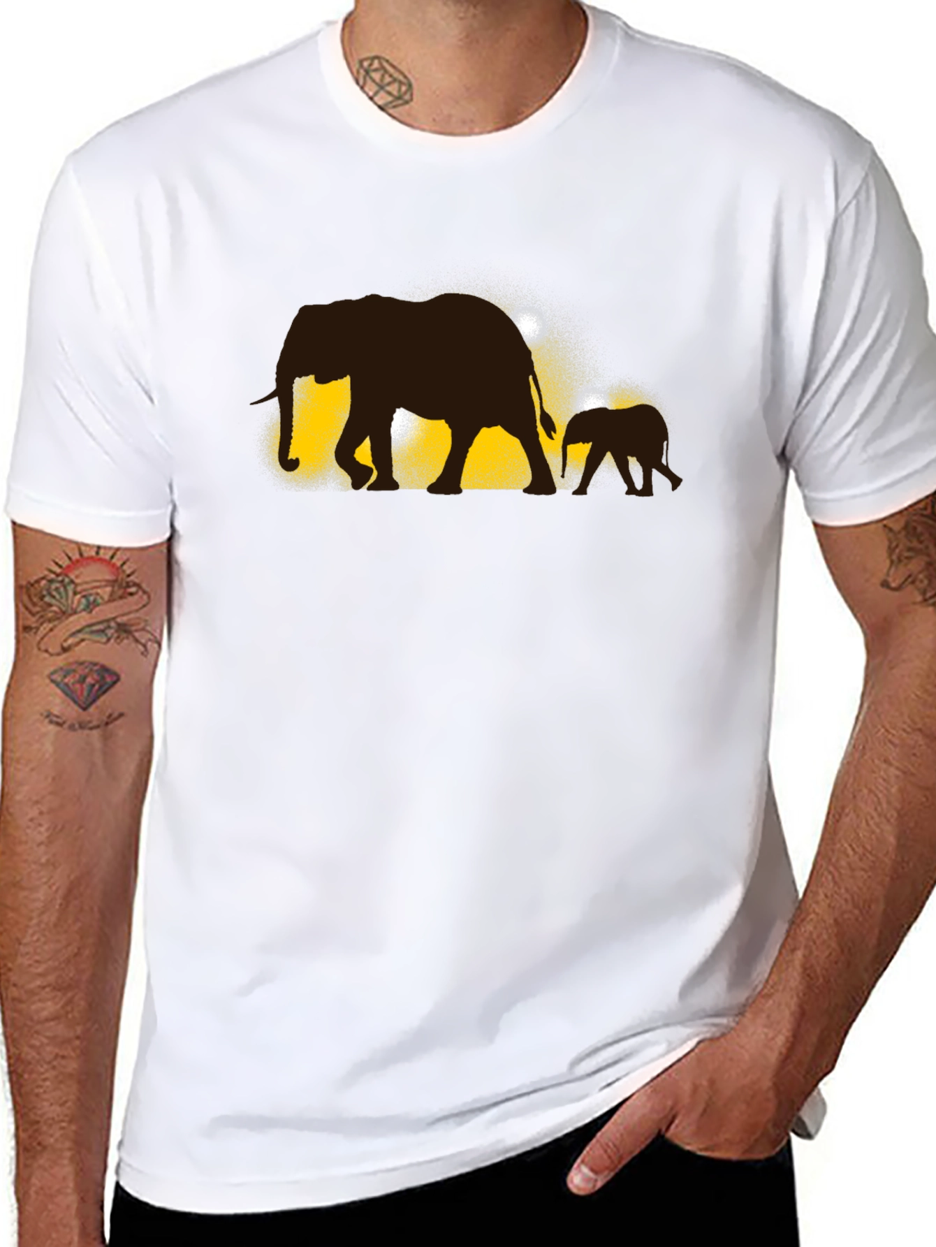 Elephant Family Black T-Shirt