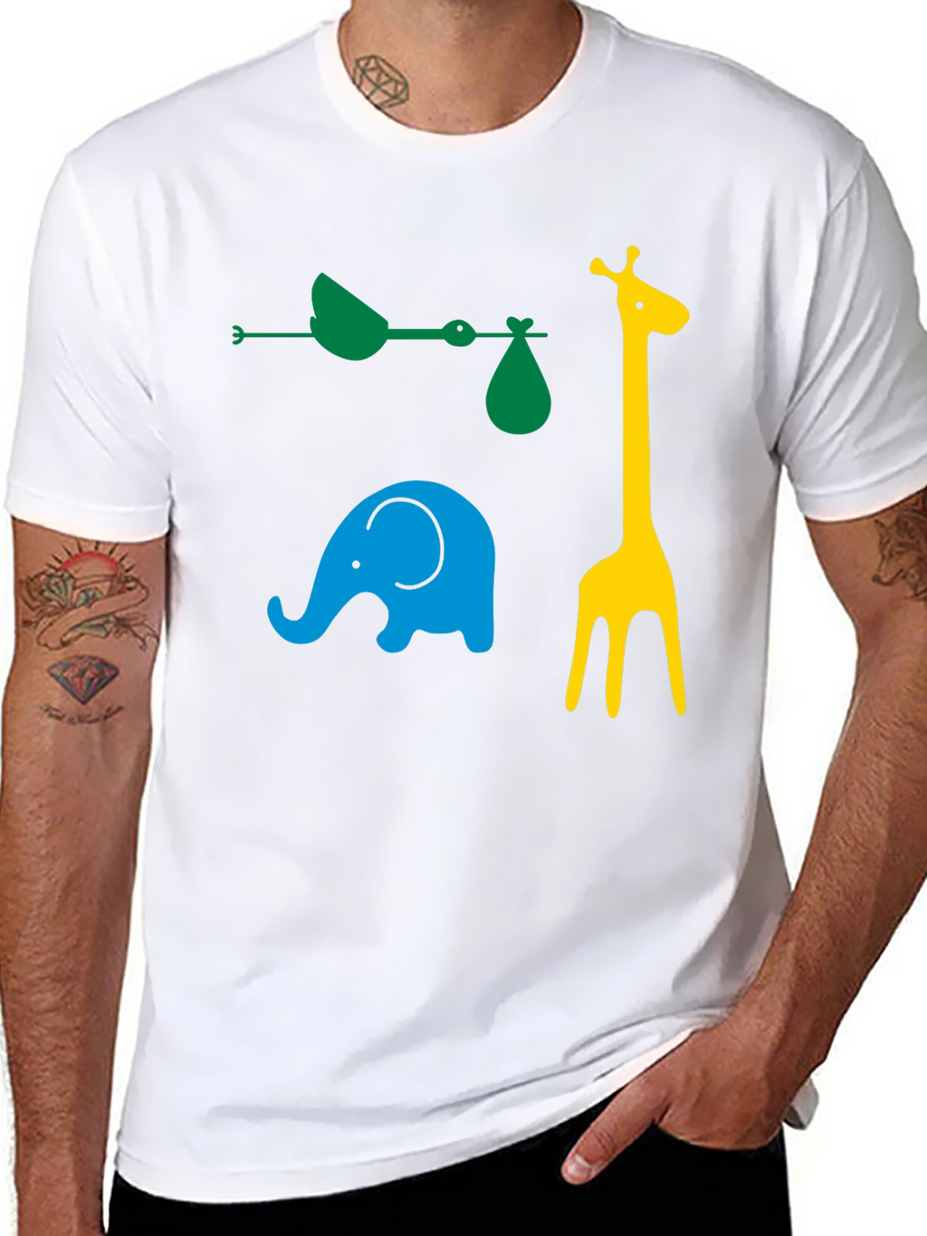Fun Animals Graphic Tee - Black Cotton Casual Shirt