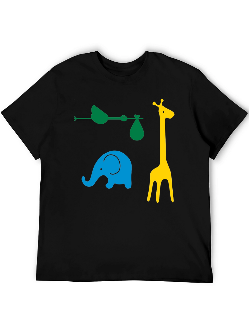 Fun Animals Graphic Tee - Black Cotton Casual Shirt