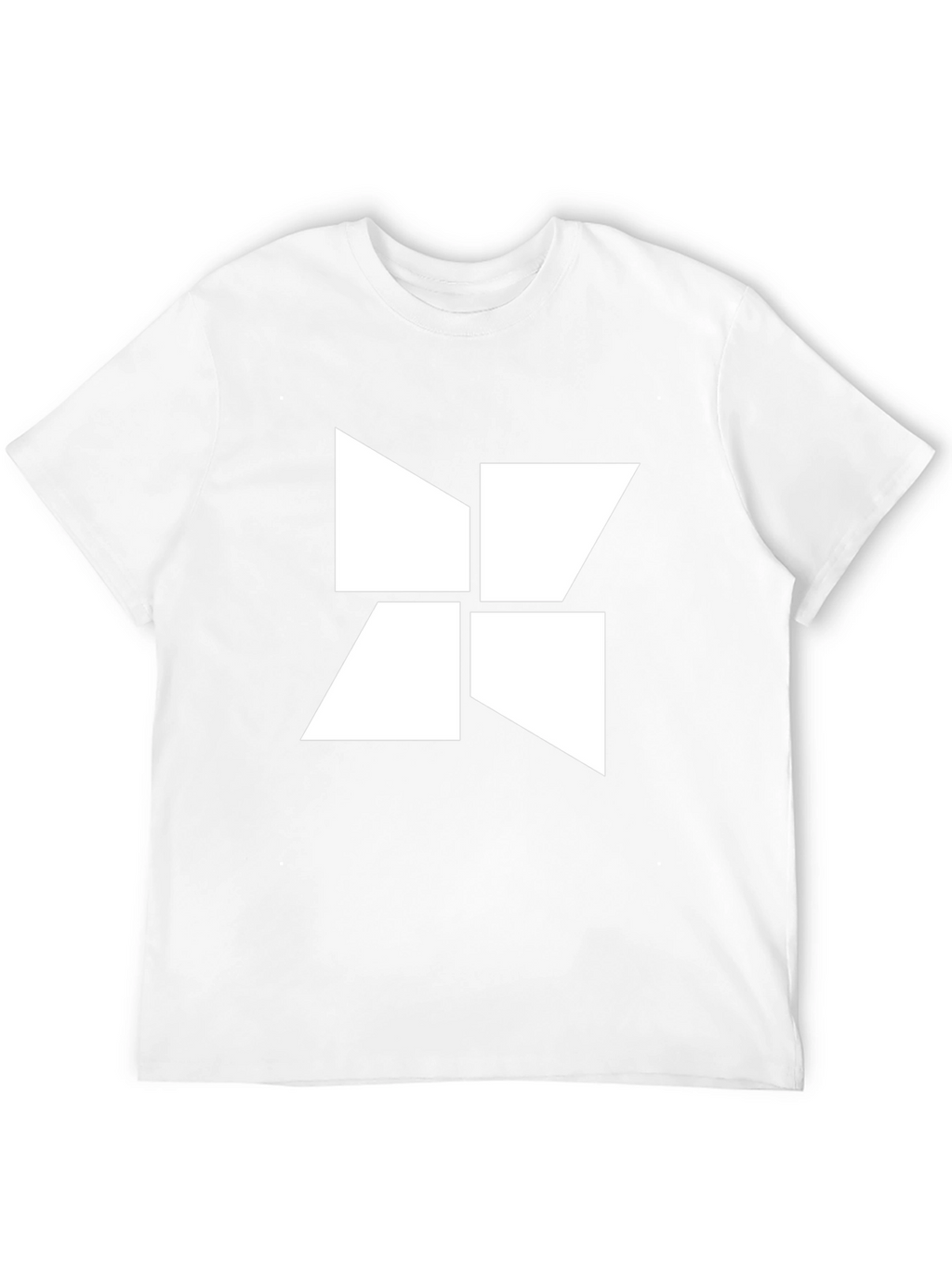 Abstract Geometric White Design Black T-Shirt