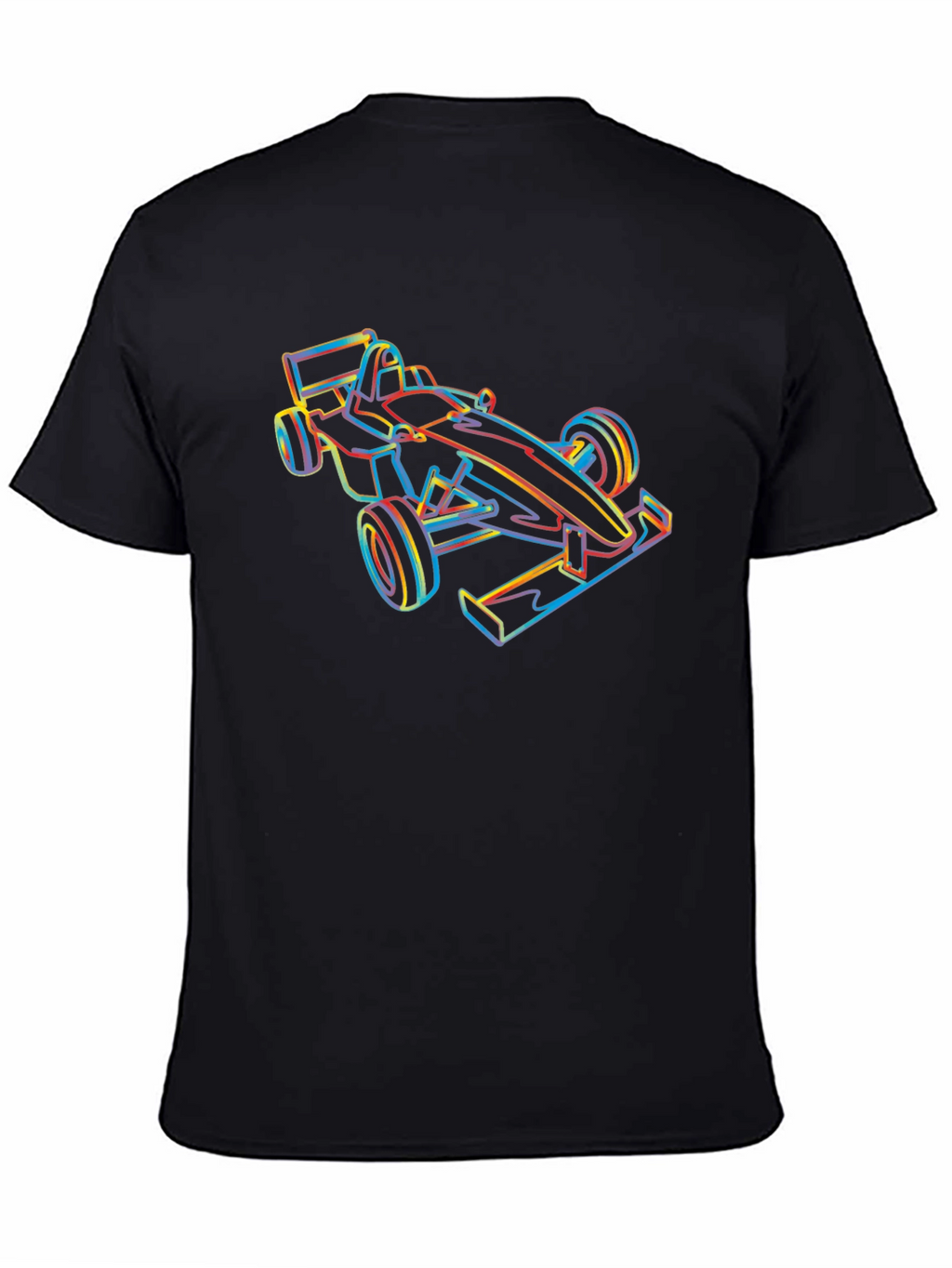 Race Car Outline Graphic Tee - Black