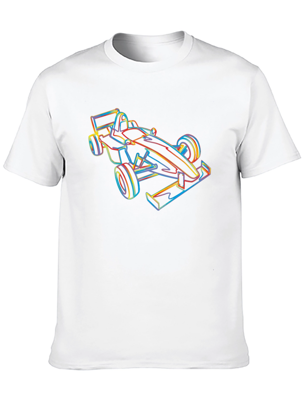Race Car Outline Graphic Tee - Black