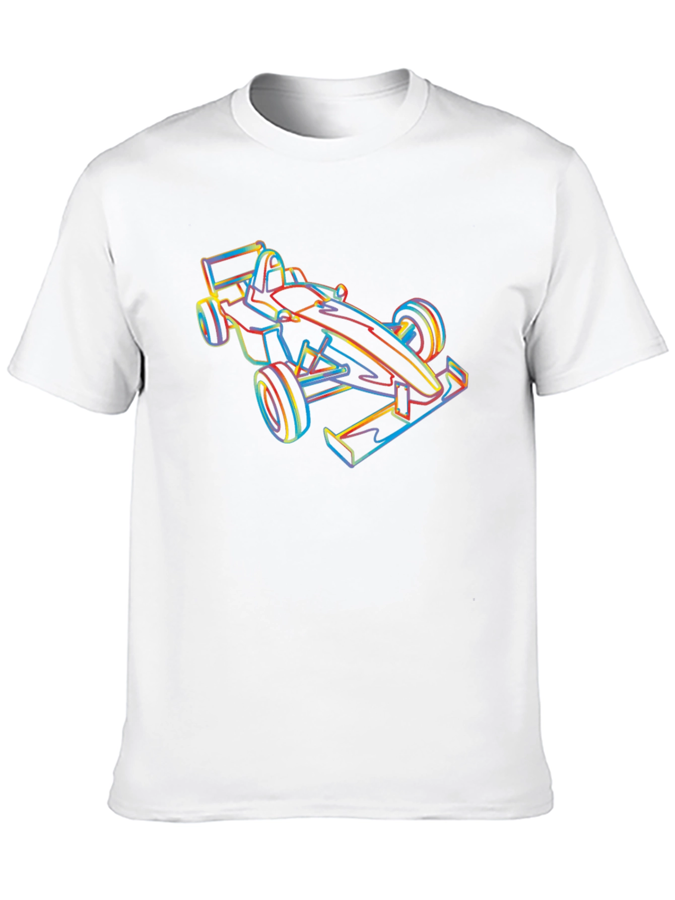 Race Car Outline Graphic Tee - Black