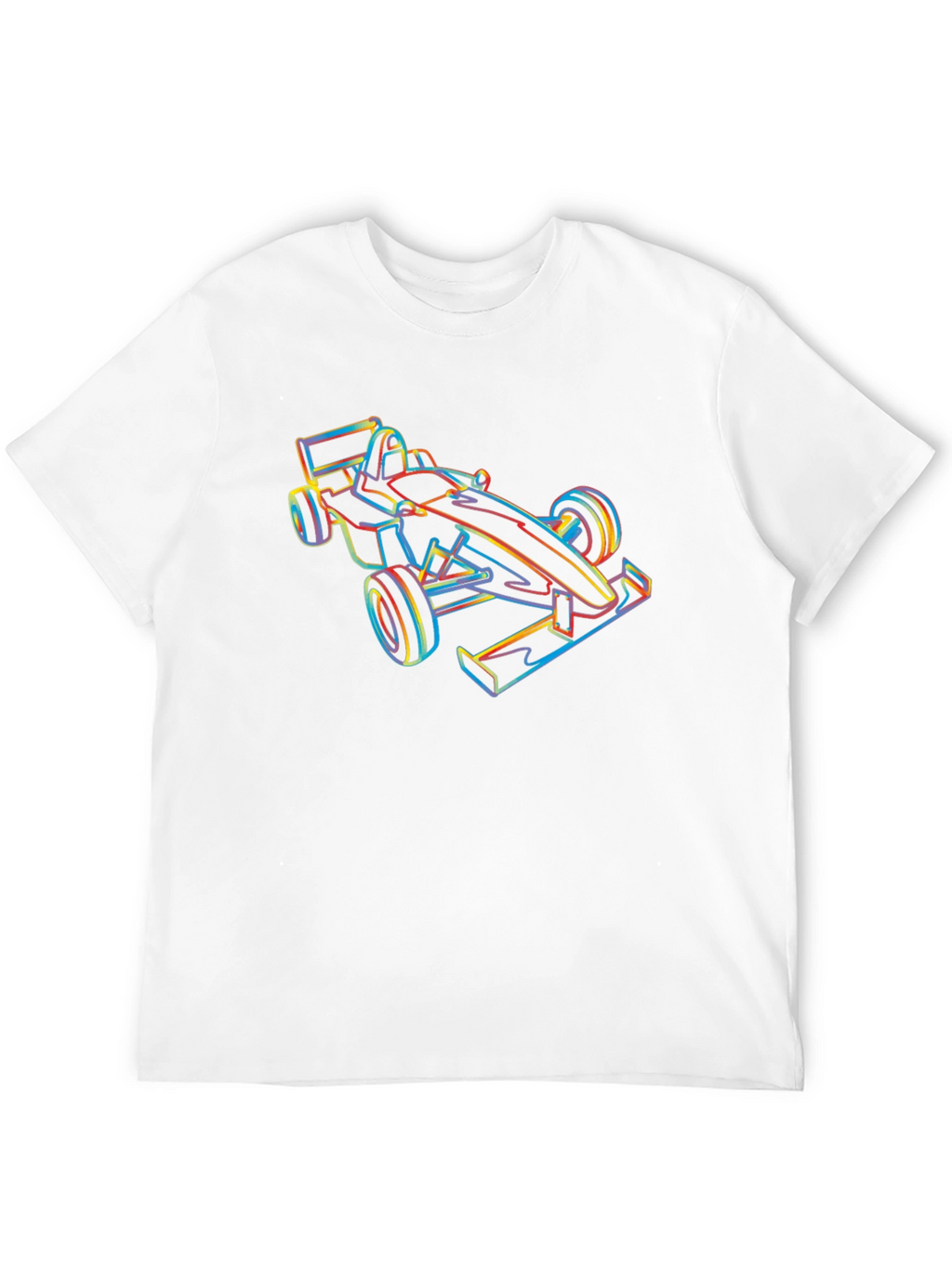 Race Car Outline Graphic Tee - Black