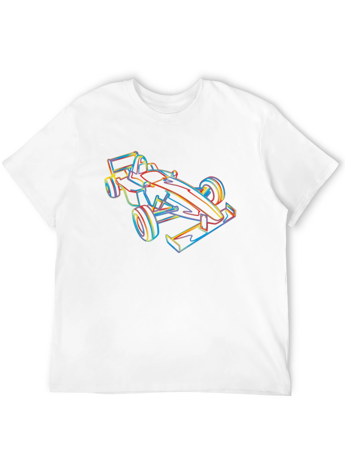 Race Car Outline Graphic Tee - Black