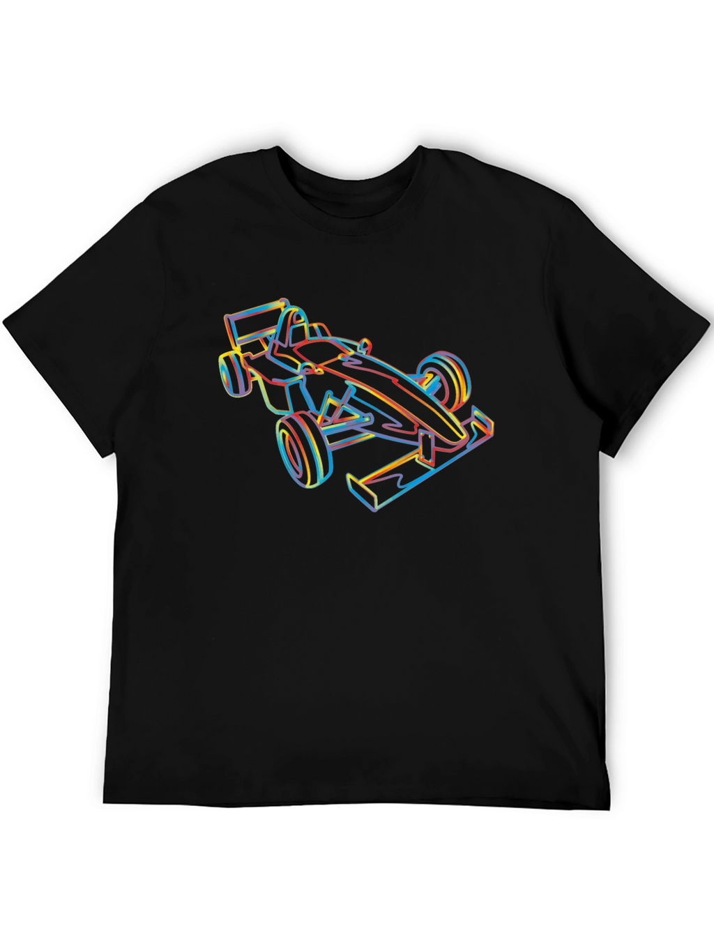 Race Car Outline Graphic Tee - Black