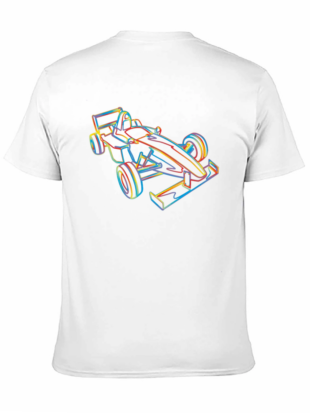 Race Car Outline Graphic Tee - Black