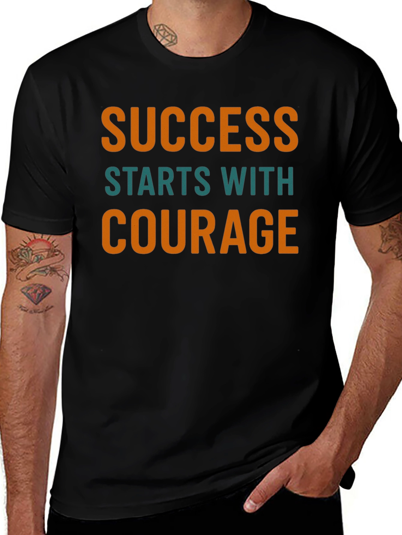 Success Courage Graphic Tee - Motivational Shirt