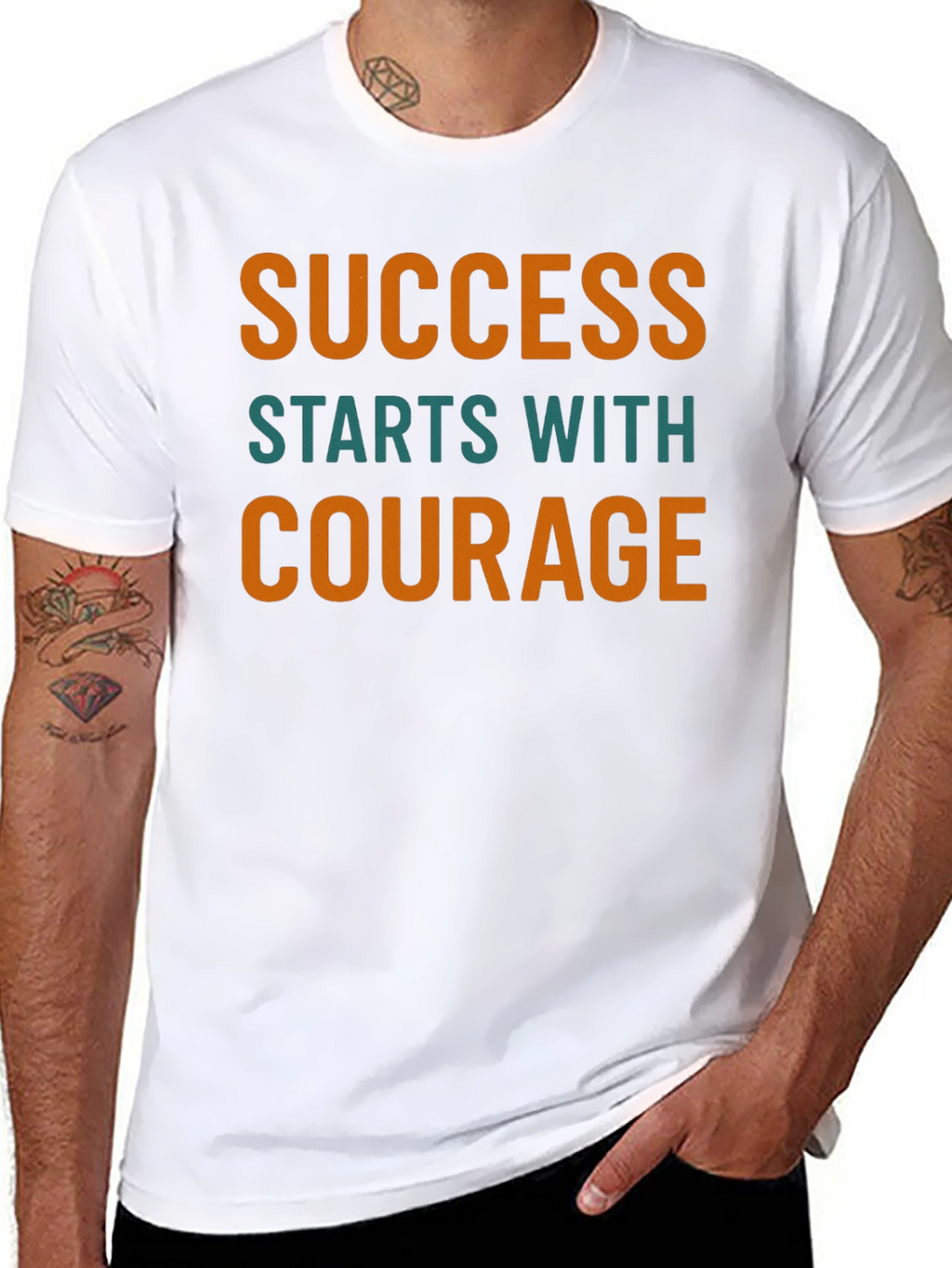 Success Courage Graphic Tee - Motivational Shirt