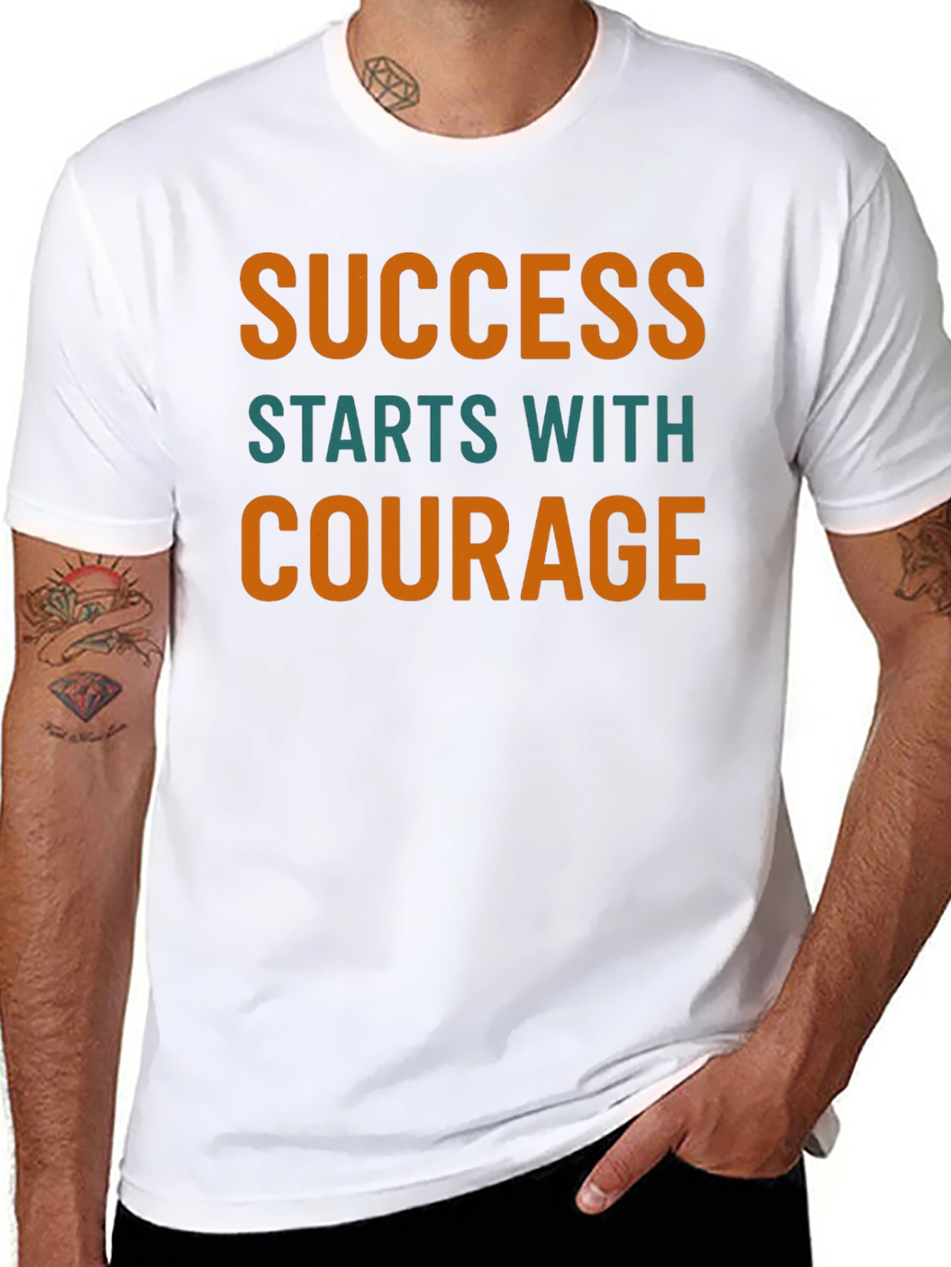 Success Courage Graphic Tee - Motivational Shirt