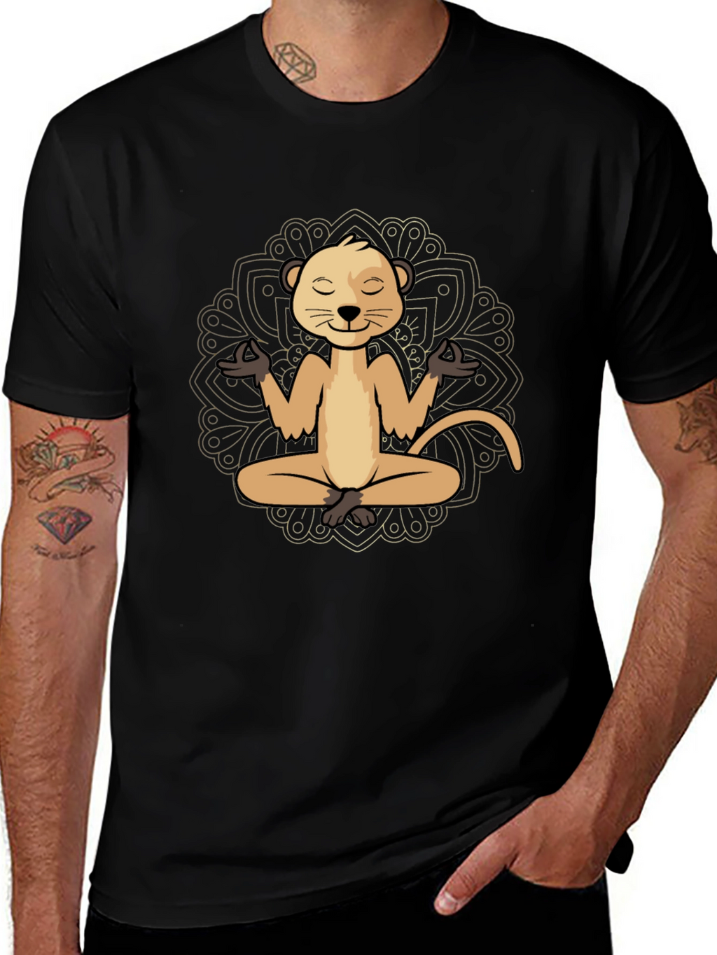 Meditating Meerkat Graphic T-Shirt