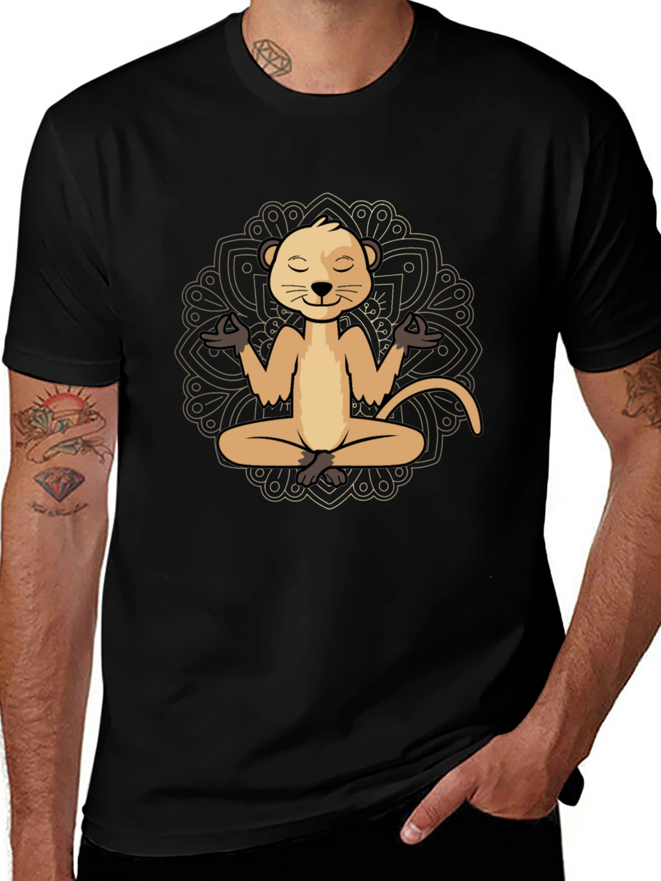 Meditating Meerkat Graphic T-Shirt