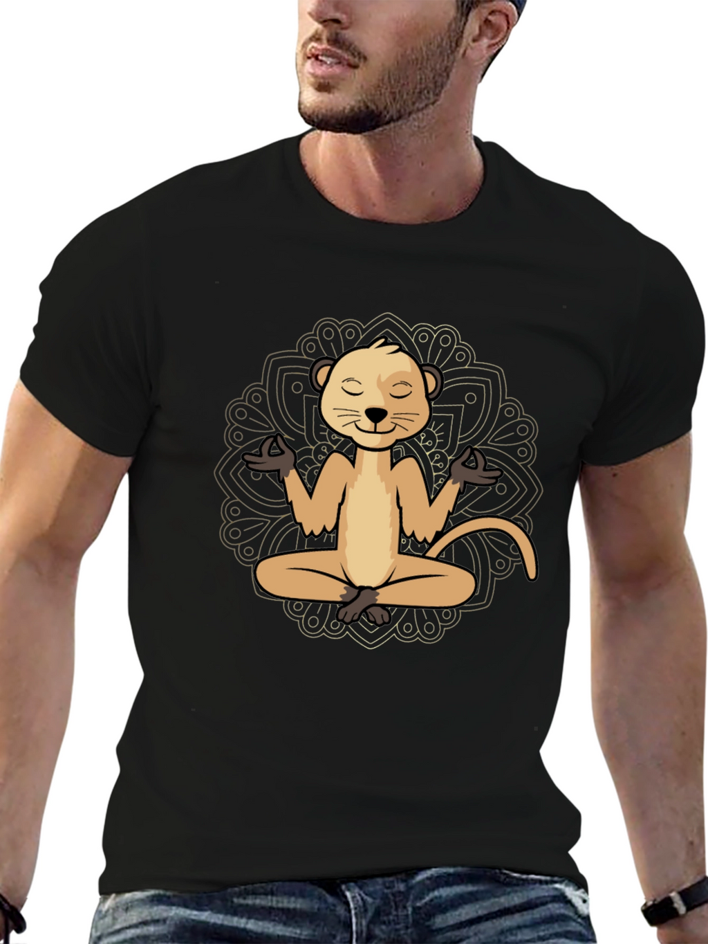 Meditating Meerkat Graphic T-Shirt