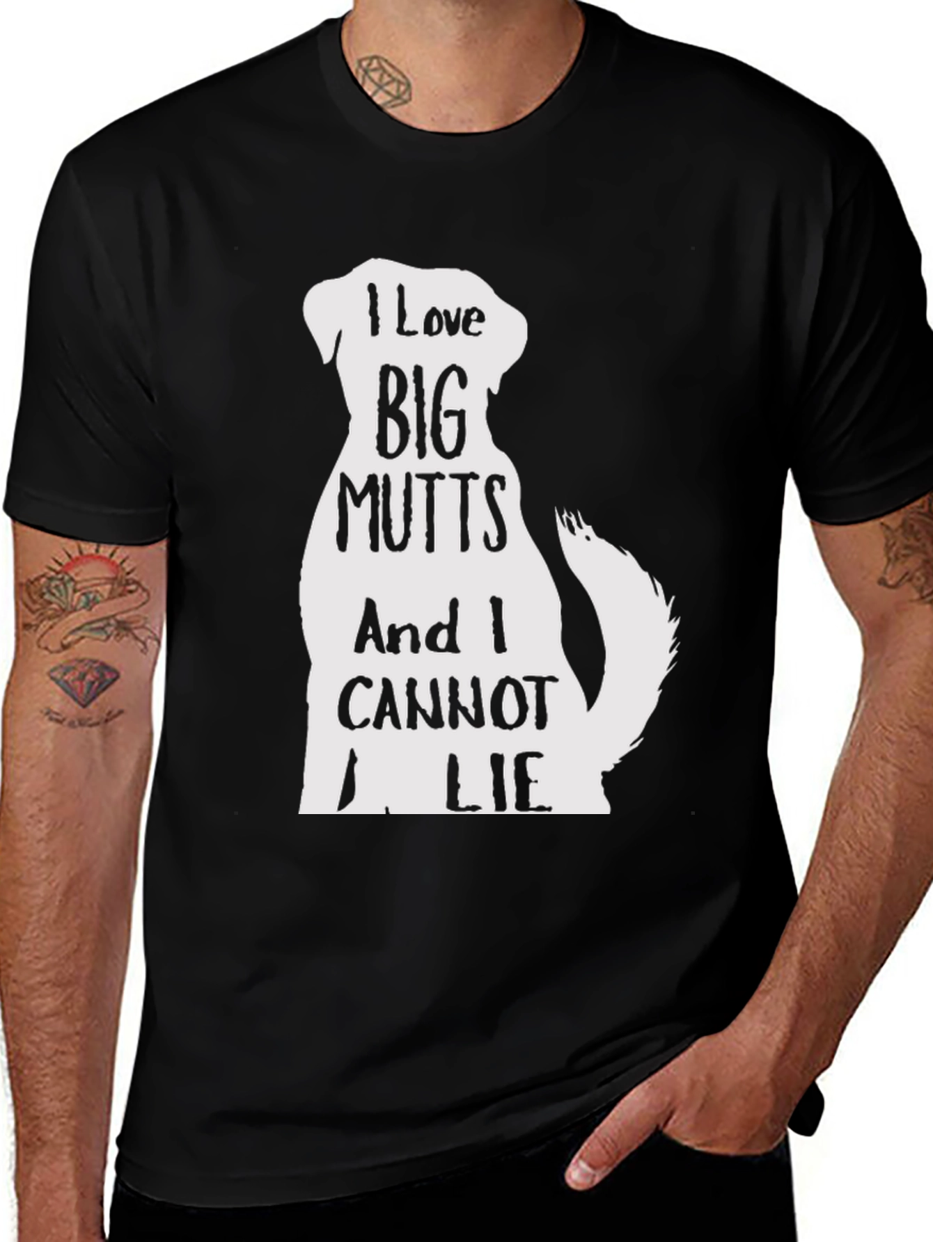 I Love Big Mutts T-Shirt - Black Dog Graphic Tee