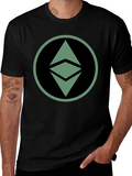 Ethereum Crypto Logo Graphic T-Shirt - Black