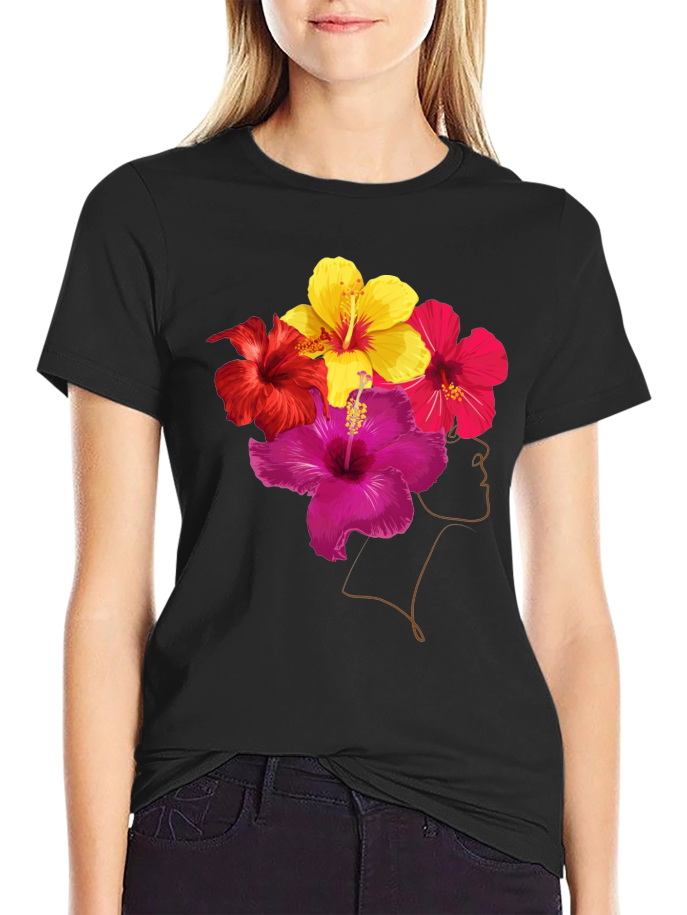 Floral Head T-Shirt: Stylish Graphic Tee for Men