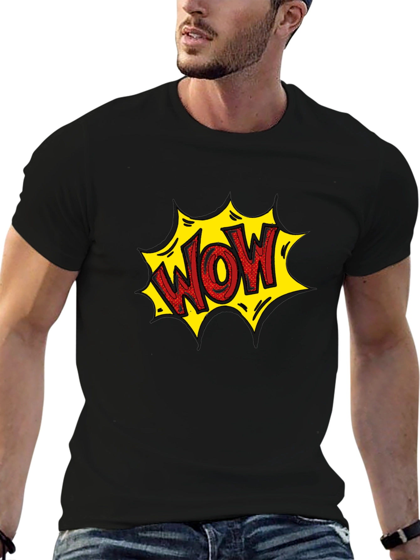 WOW Comic Style Graphic T-Shirt