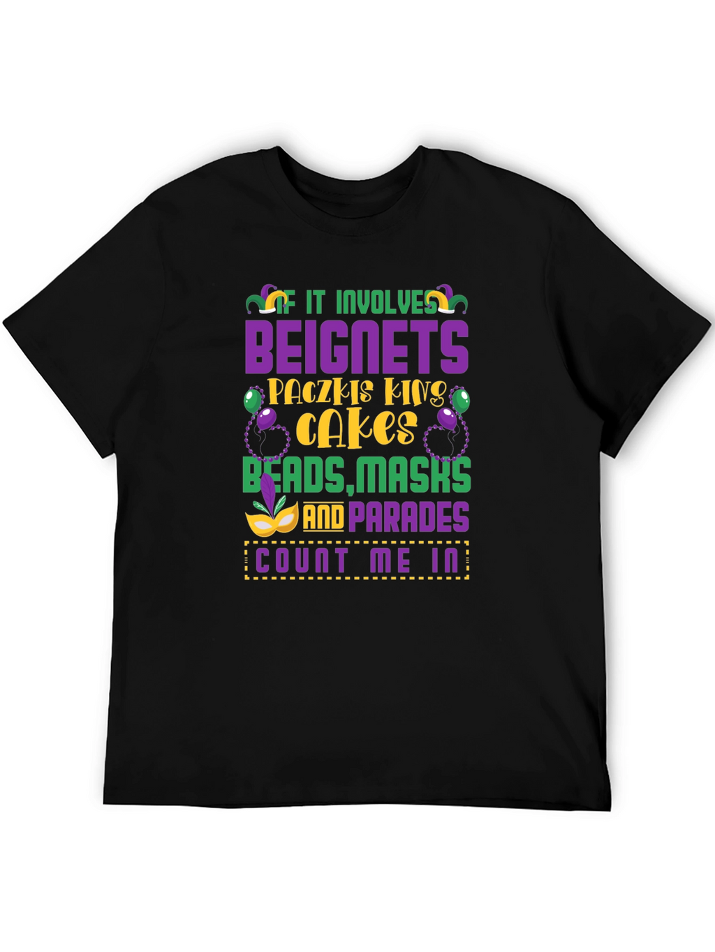 Mardi Gras Beignets Masks T-Shirt