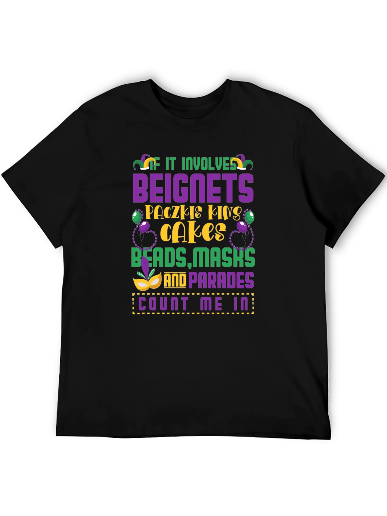 Mardi Gras Beignets Masks T-Shirt