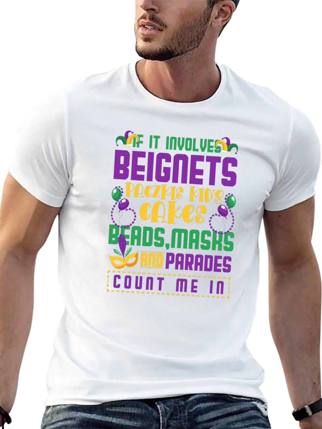 Mardi Gras Beignets Masks T-Shirt