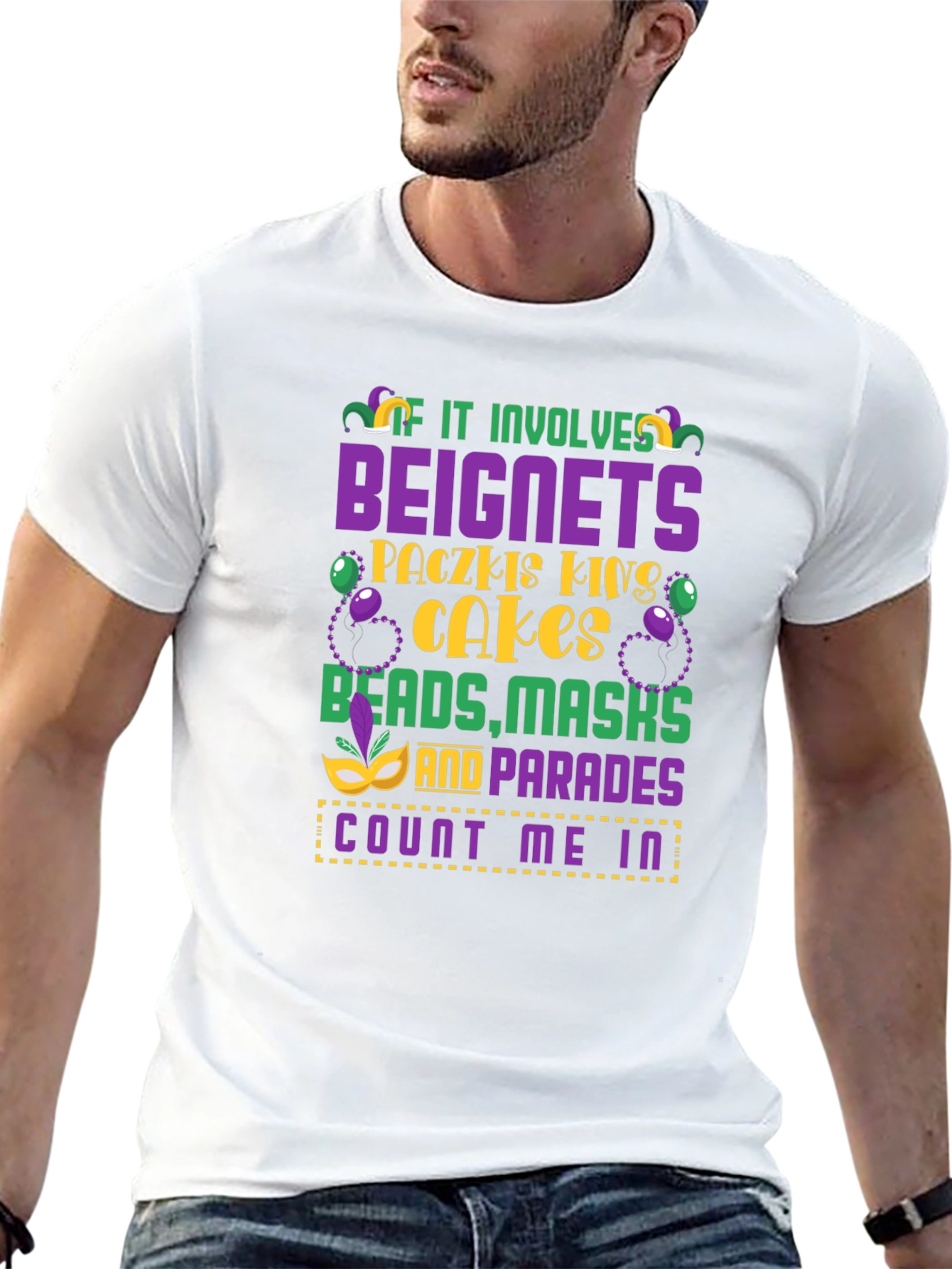 Mardi Gras Beignets Masks T-Shirt