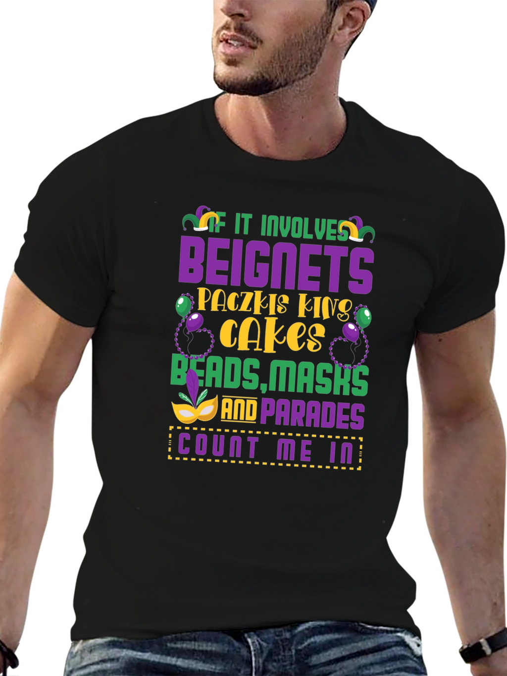 Mardi Gras Beignets Masks T-Shirt