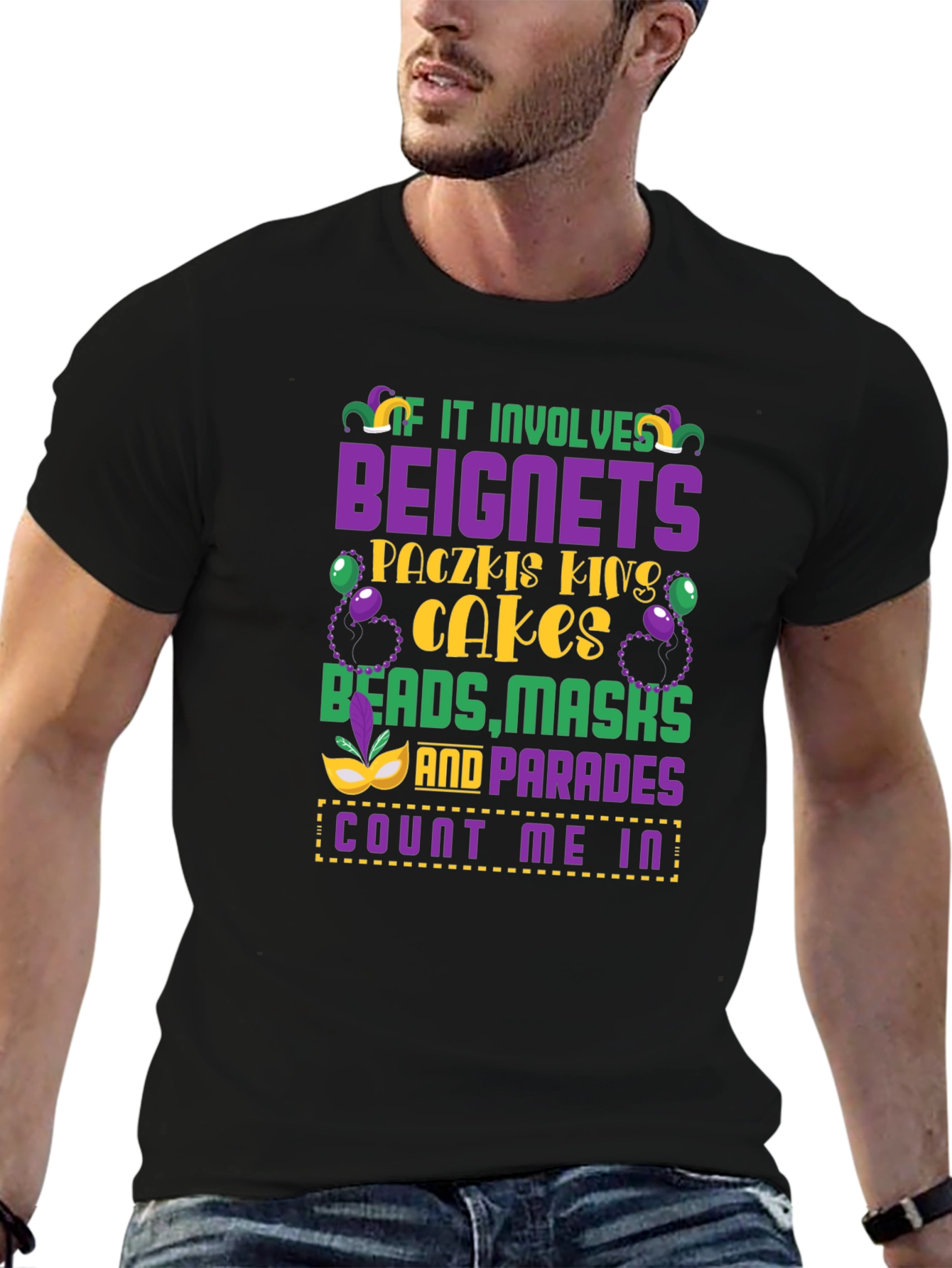Mardi Gras Beignets Masks T-Shirt