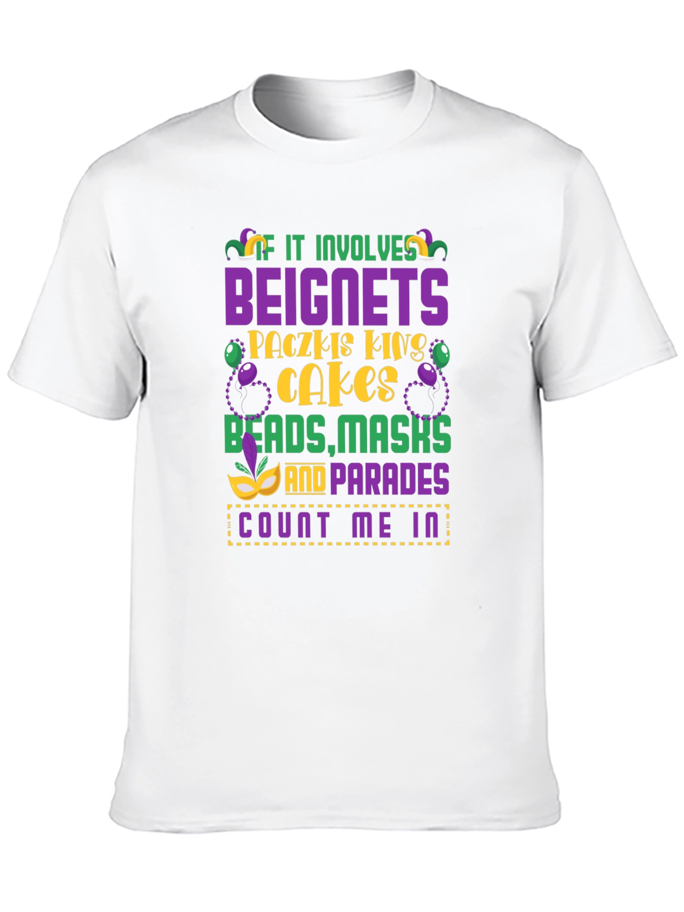 Mardi Gras Beignets Masks T-Shirt