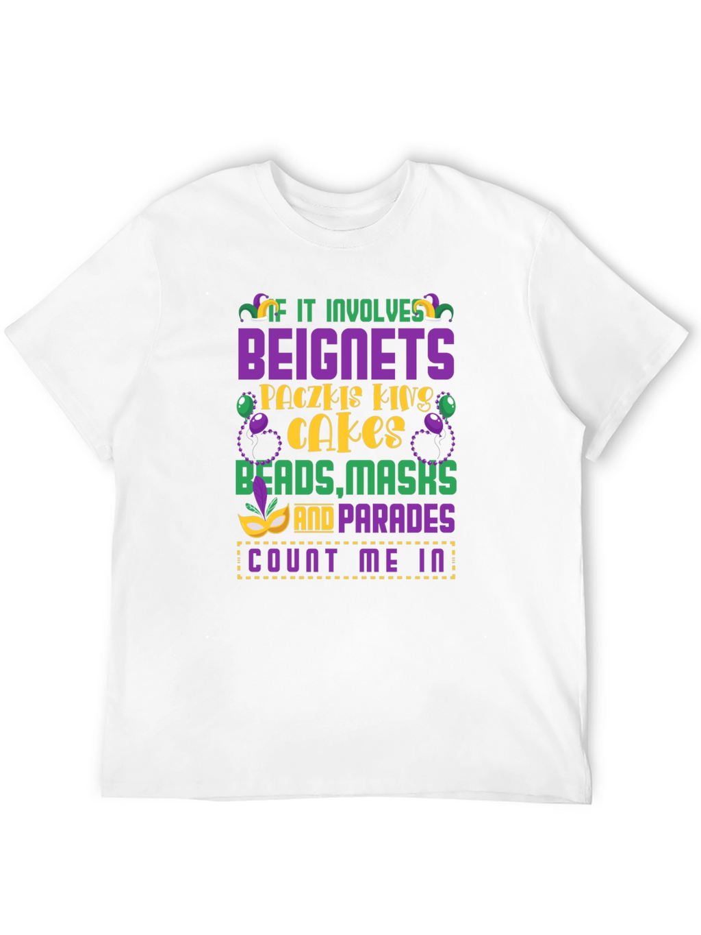 Mardi Gras Beignets Masks T-Shirt