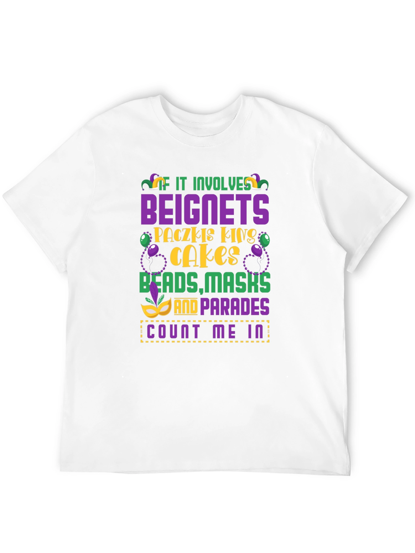 Mardi Gras Beignets Masks T-Shirt