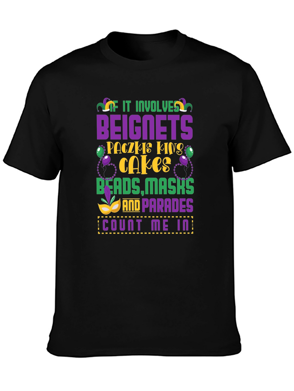 Mardi Gras Beignets Masks T-Shirt