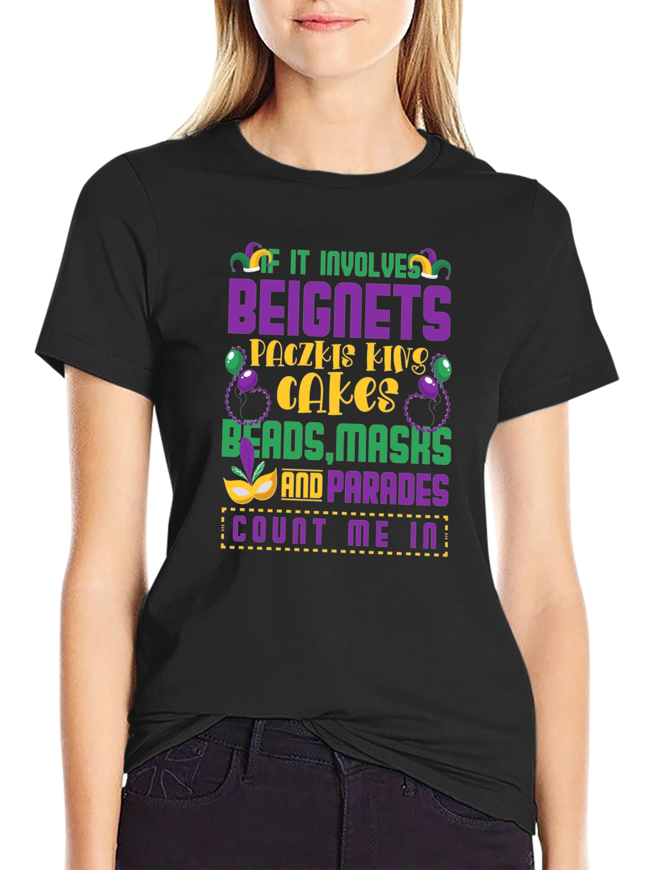 Mardi Gras Beignets Masks T-Shirt