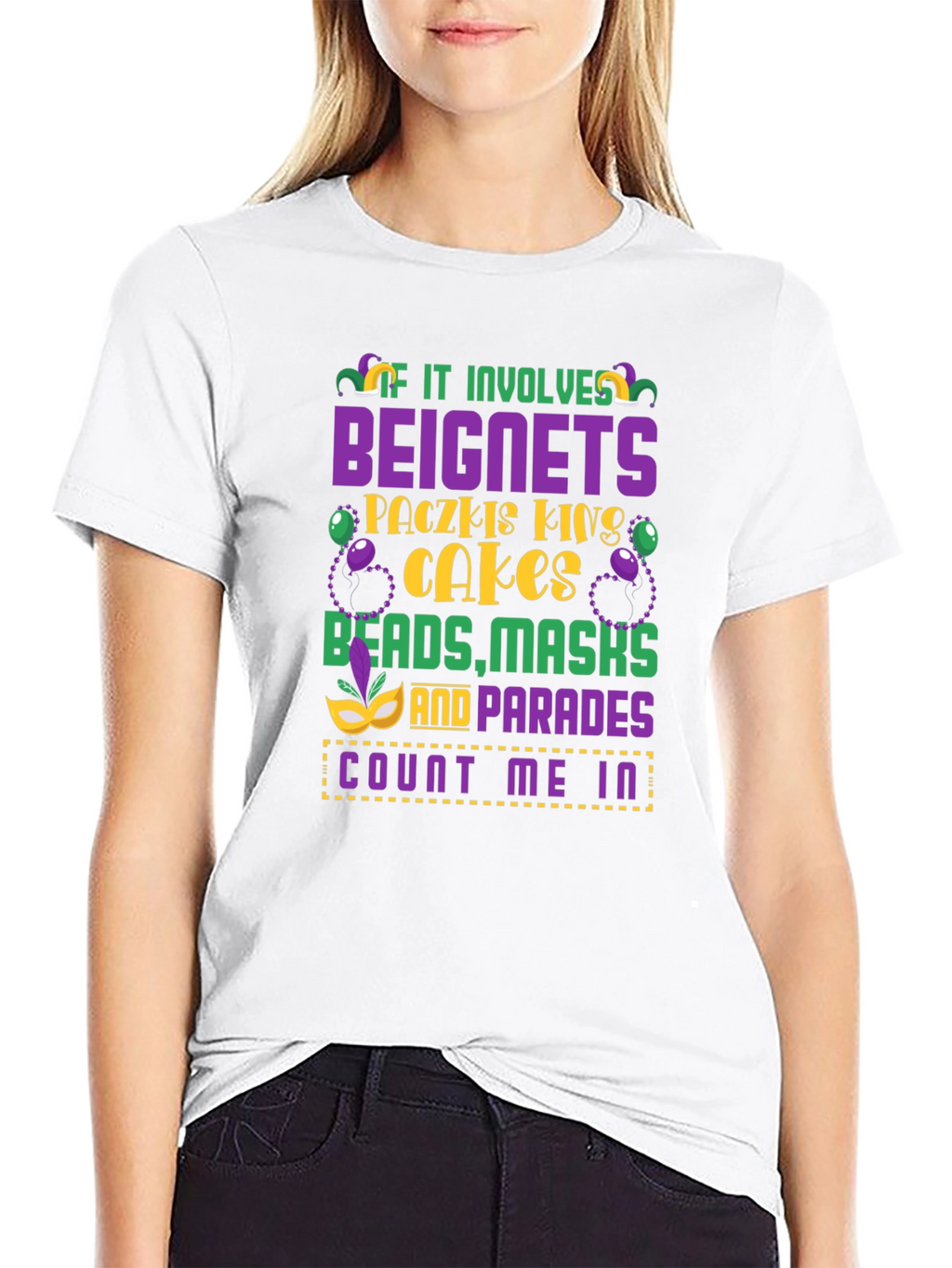 Mardi Gras Beignets Masks T-Shirt