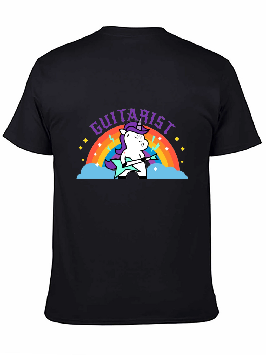 Unicorn Guitarist Graphic Black Tee