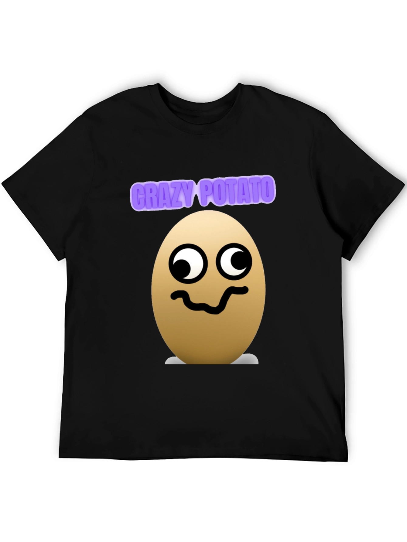 Crazy Potato Graphic Tee - Novelty Black T-Shirt