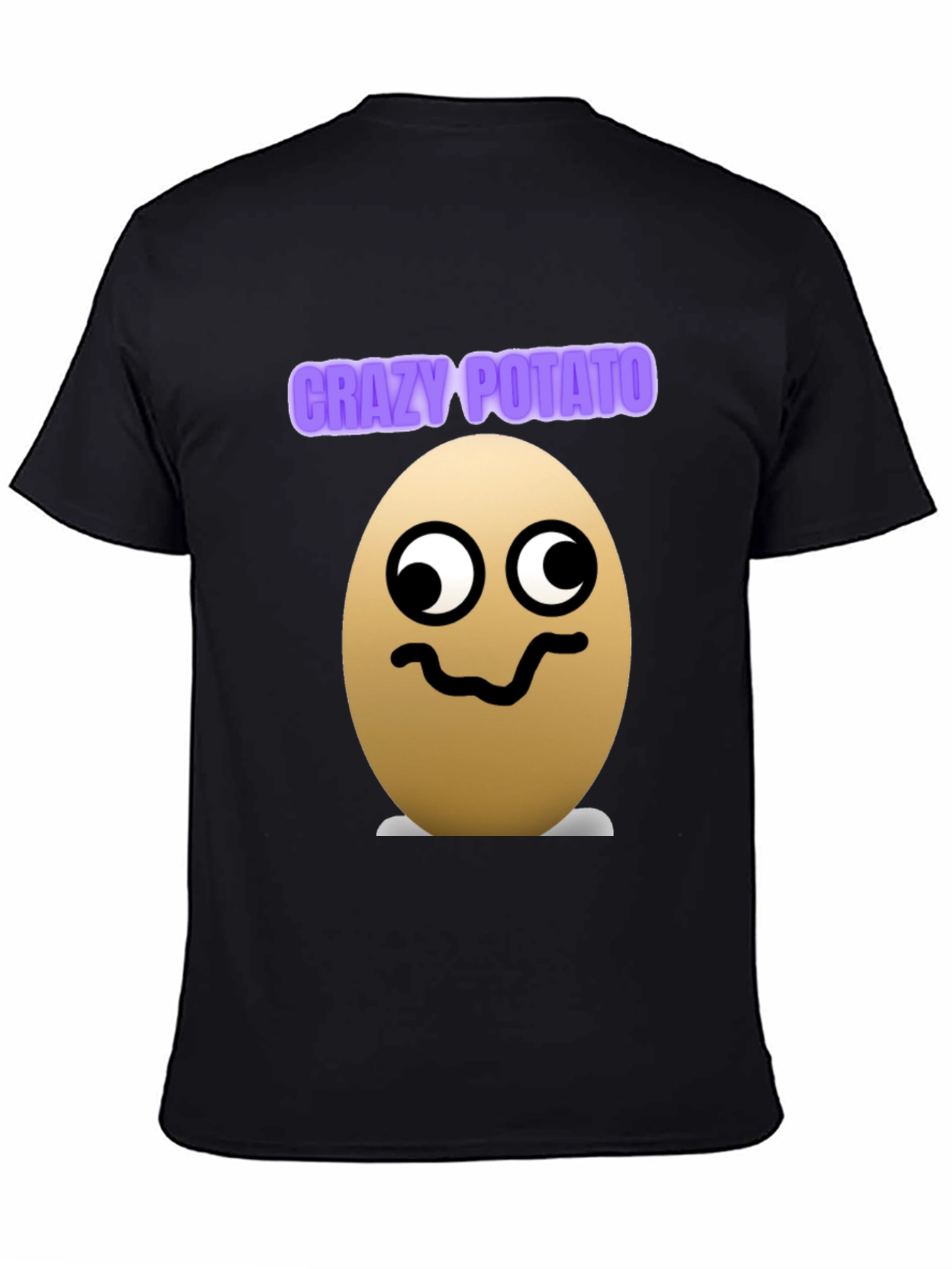 Crazy Potato Graphic Tee - Novelty Black T-Shirt