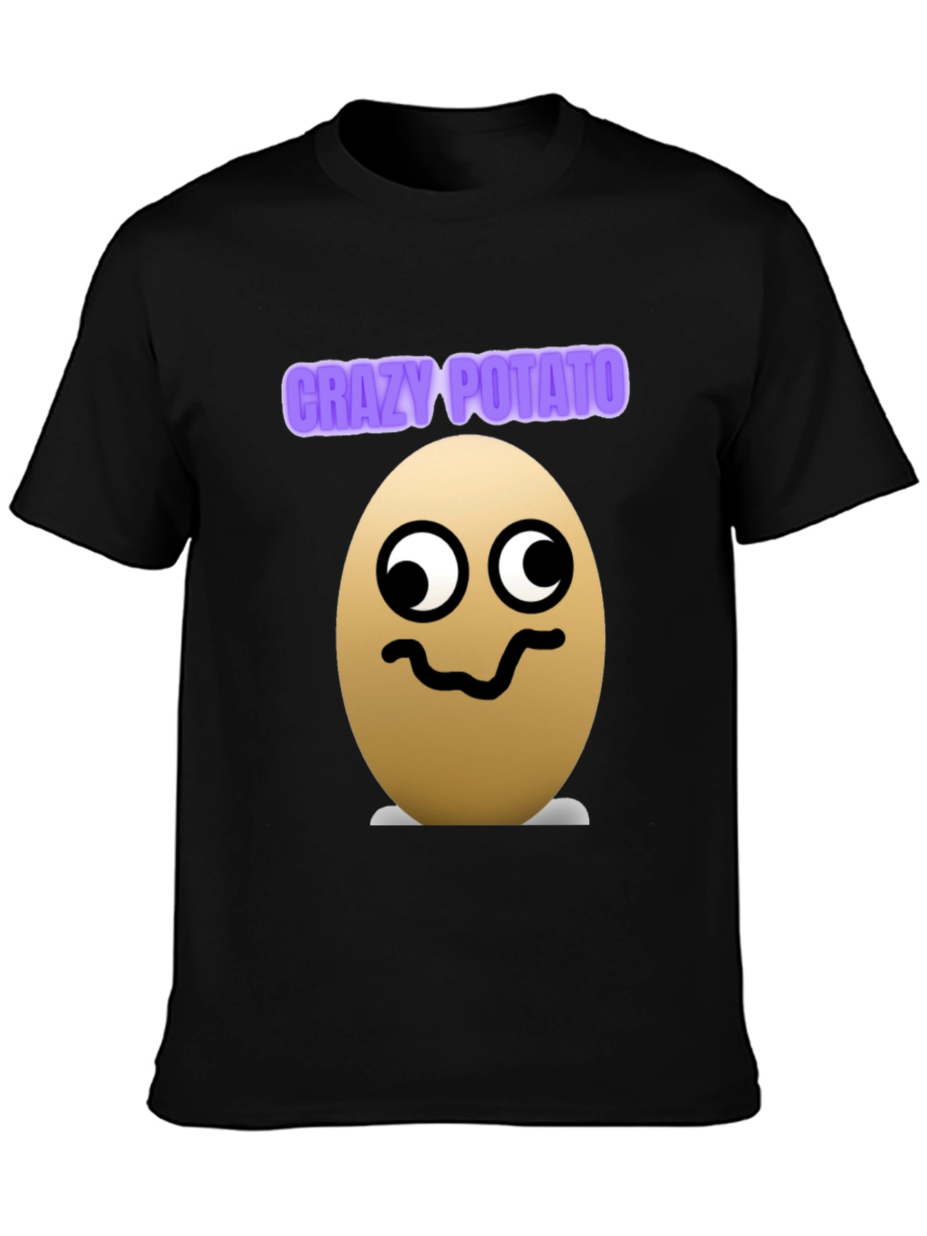 Crazy Potato Graphic Tee - Novelty Black T-Shirt