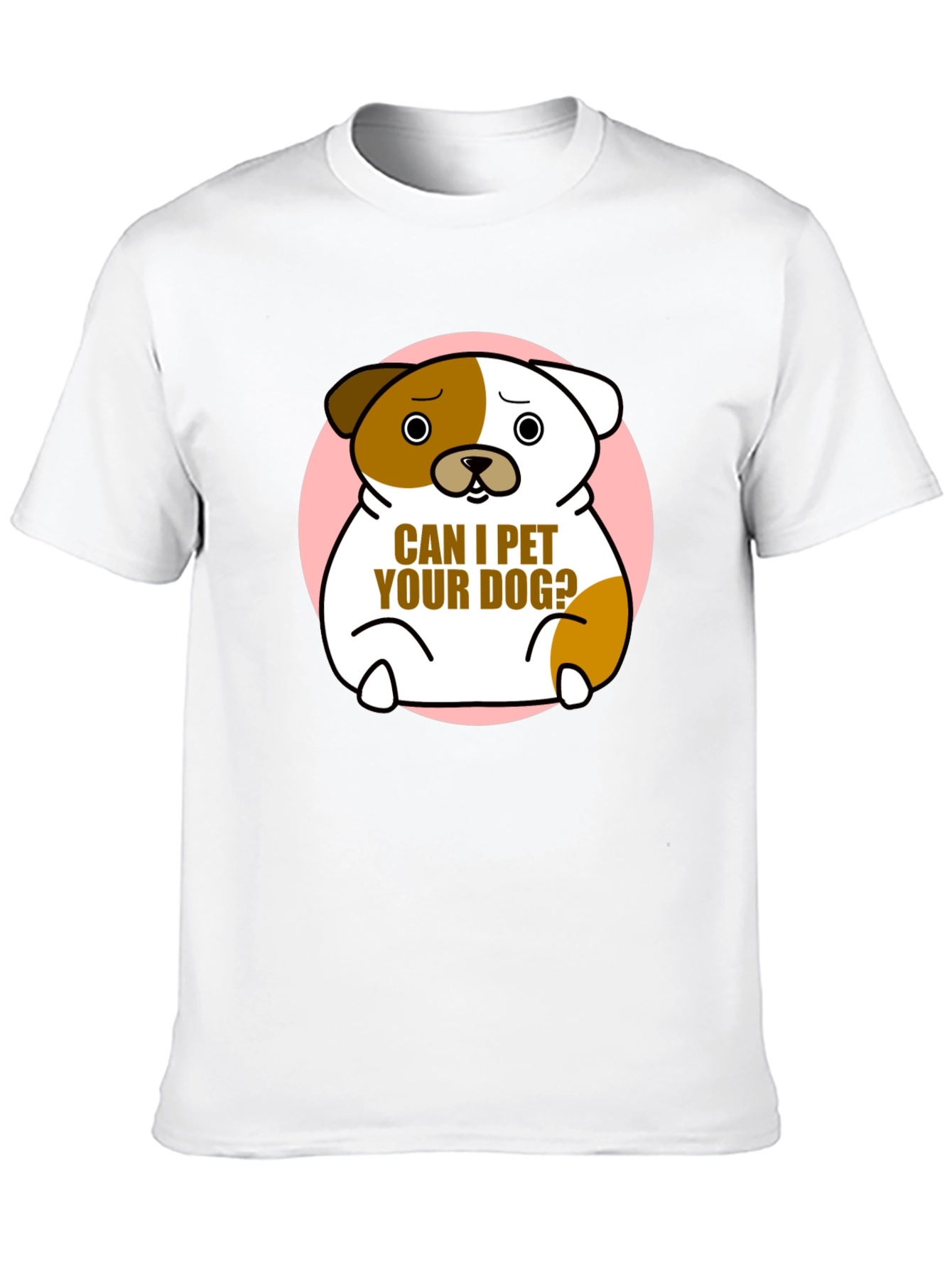Cute Dog Graphic T-Shirt - Can I Pet Your Dog? Black Cotton Tee