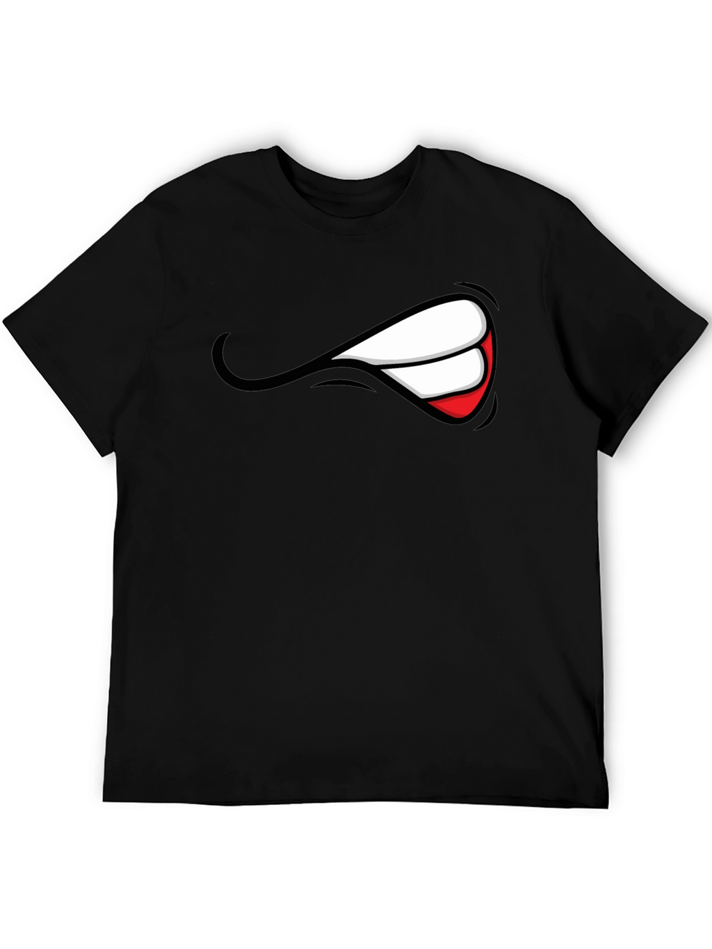 Mens Graphic Black T-Shirt - Grin Design