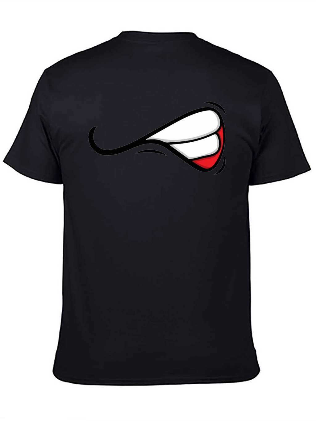 Mens Graphic Black T-Shirt - Grin Design