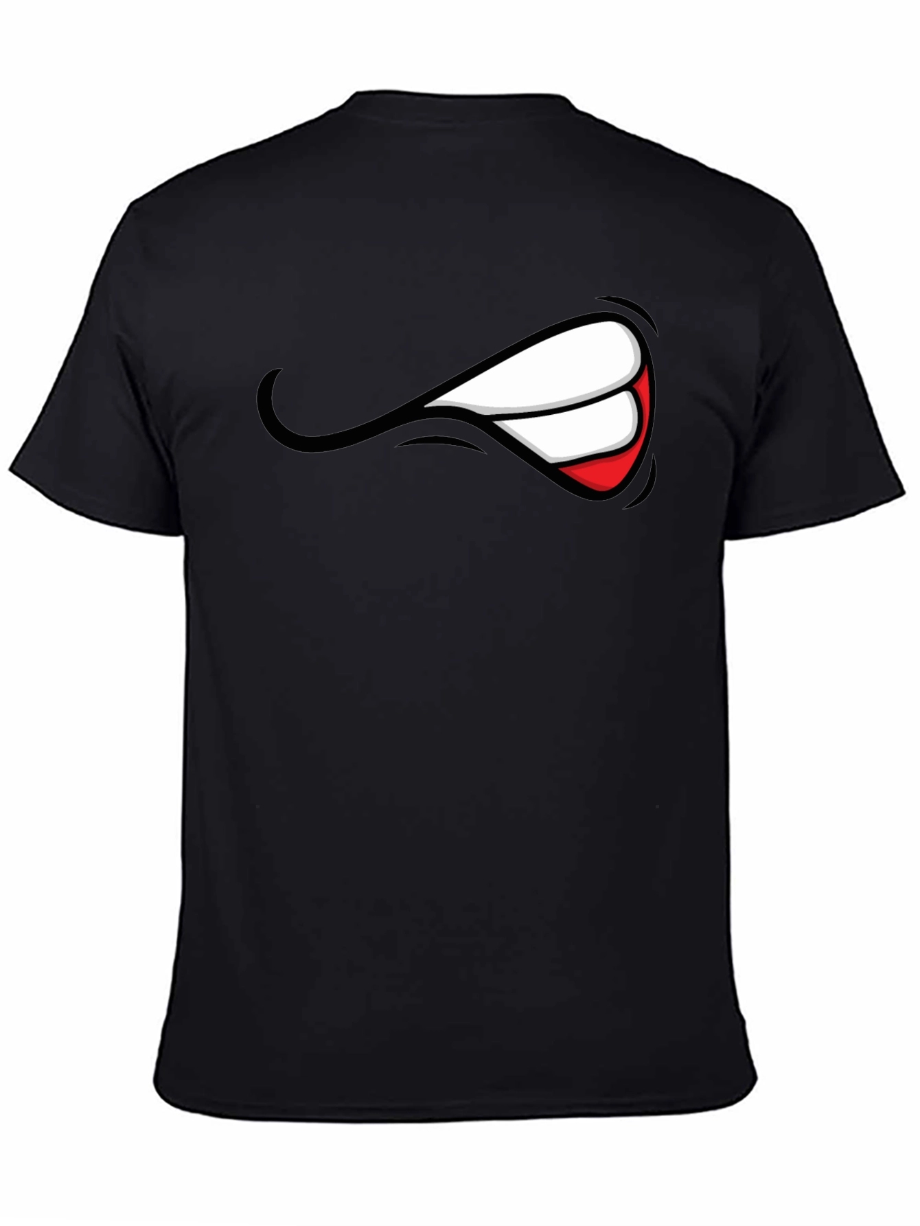 Mens Graphic Black T-Shirt - Grin Design