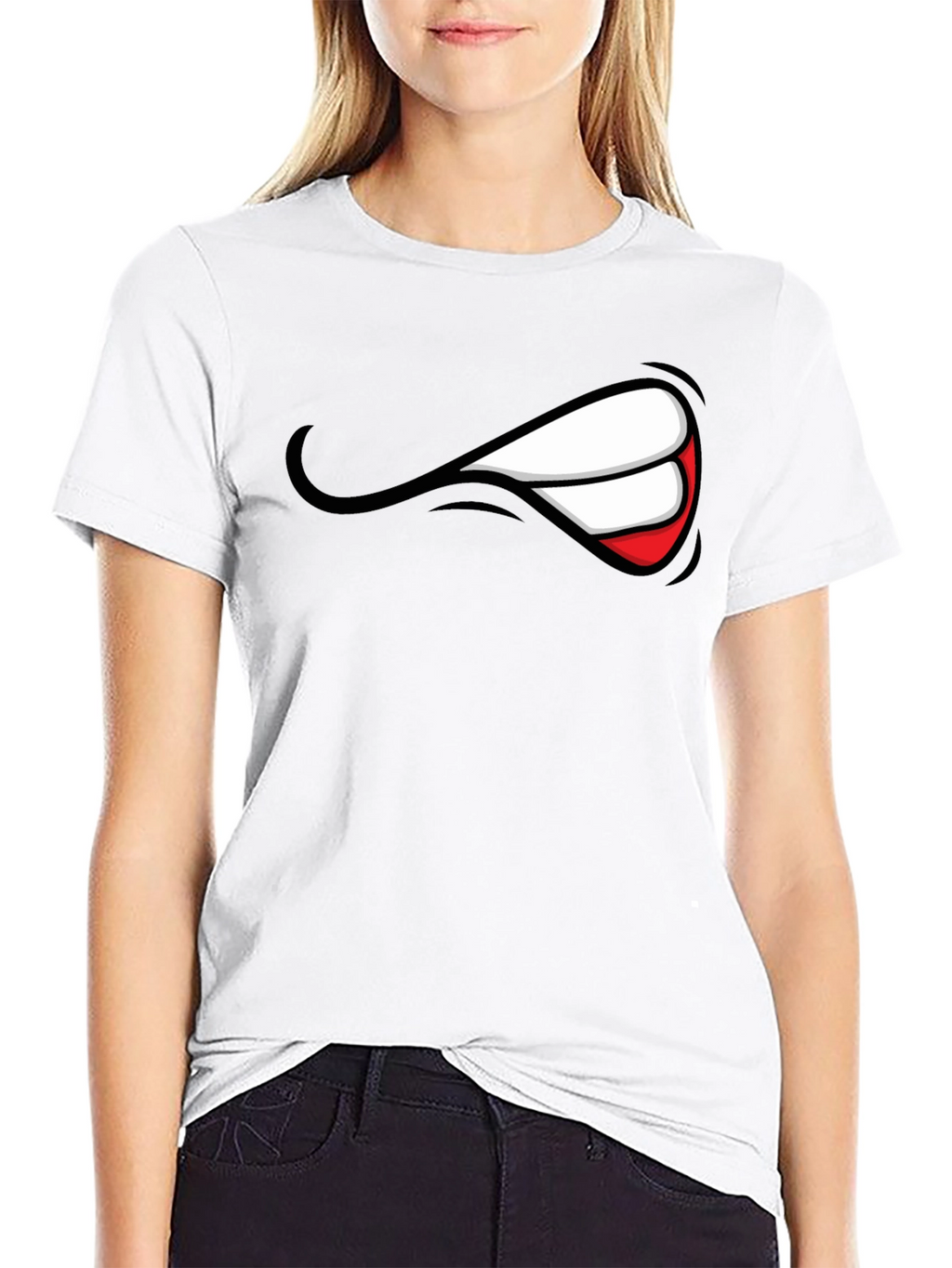 Mens Graphic Black T-Shirt - Grin Design