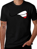 Mens Graphic Black T-Shirt - Grin Design