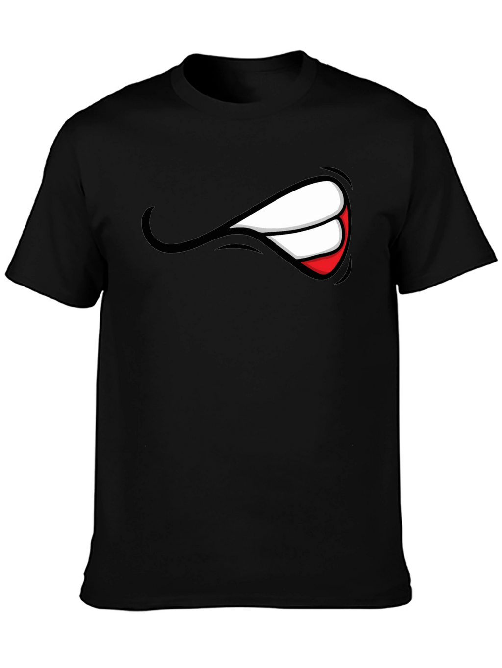 Mens Graphic Black T-Shirt - Grin Design