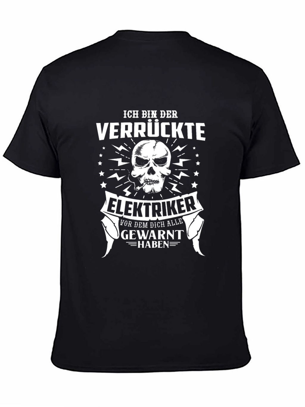 Crazy Electrician Skull T-Shirt